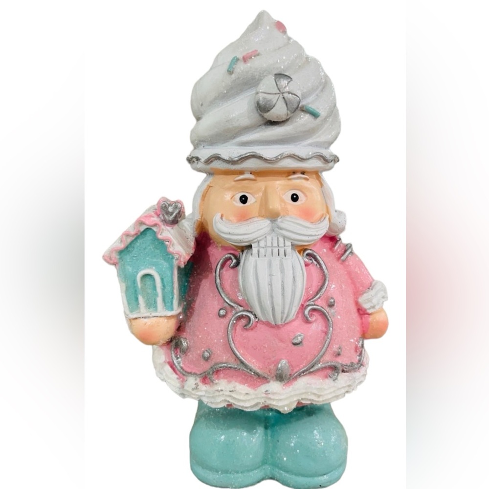 Pastel Pink Whimsical Santa Gingerbread Nutcracker Whipped Cupcake Sprinkles